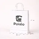 Bolsa blanca Pakéo con dimensiones 26 × 12 × 31 cm monocromático.webp