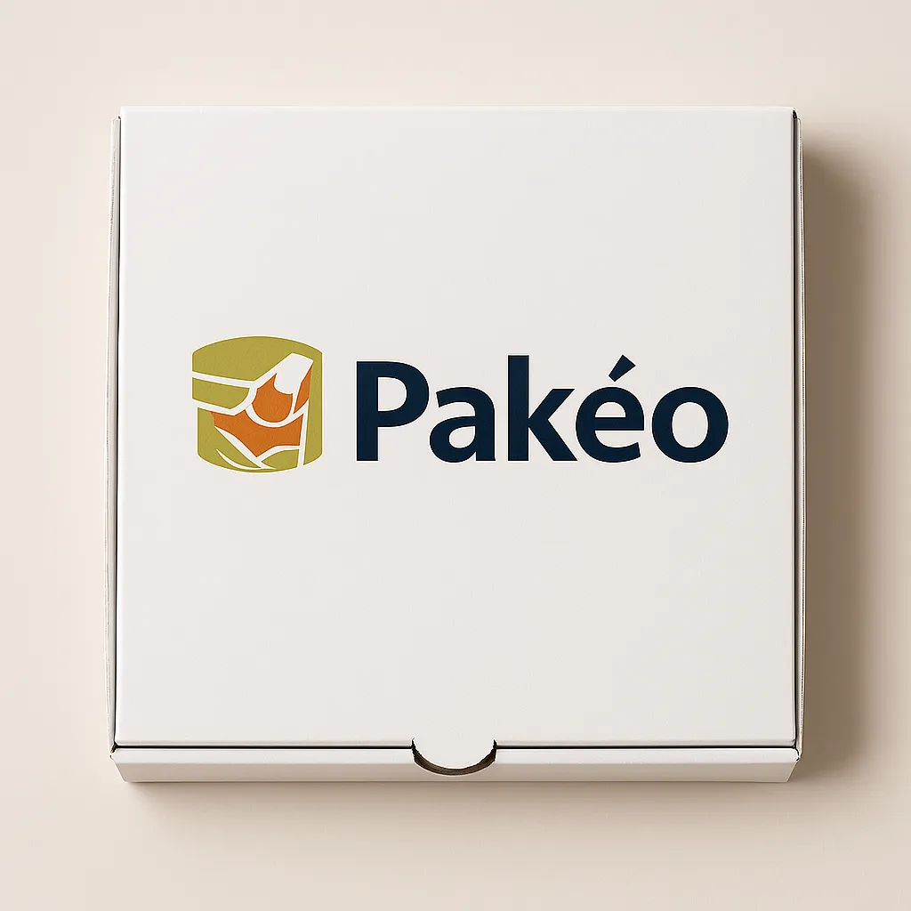 [PX-8X8-BLK-PR-50] Custom Pizza Box – Pakéo (8x8 inches, 1-Color Printing)